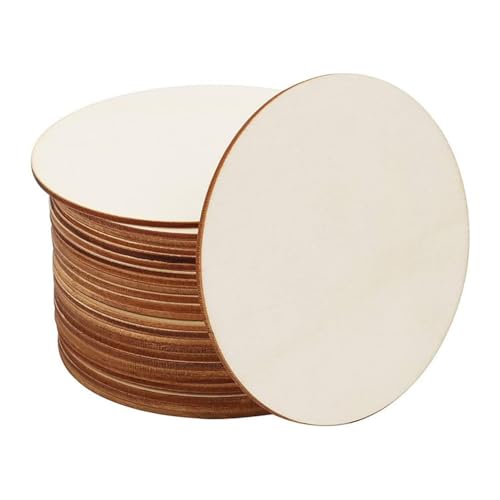 LATRAT 25 hölzerne runde Untersetzer, Holzscheibe mit 2.5mm dick Baumscheiben für Dekoration Handwerke Basteln Bemalen Scrapbook, Runden ca 9 * 9cm von LATRAT