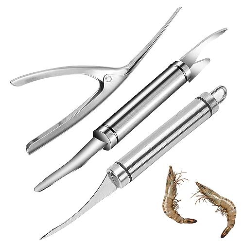 LATRAT 3 Stück 5 in 1 Multifunctional Shrimp Line Fish Maw Knife Mehrzweck-Schäler, Shrimp Line Knife, zum Reinigen des Darms von Garnelen von LATRAT