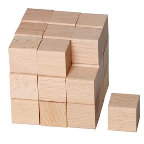 LATRAT 30 Stück Kleine Holz Würfel,Holzwürfel 3x3x3cm,Holzblöcke Bauklötze zum Basteln für DIY, Stempel, Mathematik, Bausteine, Spielsteine, Puzzle von LATRAT