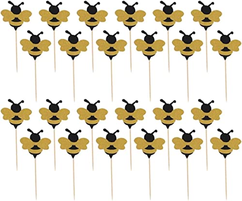 LATRAT 36 Stücke Biene Kuchen Topper Cupcake Picks, Dekoration Bee Cupcake Topper für Kinder Baby Junge Geburtstag Party Dekoration LATRAT 36 Stücke Biene Kuchen Topper Cupcake Picks, Dekoration Bee Cupcake Topper für Kinder Baby Junge Geburtstag Party Dekoration von LATRAT