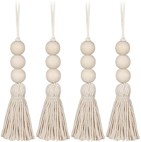 LATRAT 4 Stück Quasten-Perlen aus Holz, Quaste Ornamente Türgriff Quaste Perle Anhänger für Schrank Schranktür, dekorative Wanddekoration, Bommel, Perle, Anhänger für Schrank, Veranda LATRAT 4 Stück Quasten-Perlen aus Holz, Quaste Ornamente Türgriff Quaste Perle Anhänger für Schrank Schranktür, dekorative Wanddekoration, Bommel, Perle, Anhänger für Schrank, Veranda von LATRAT