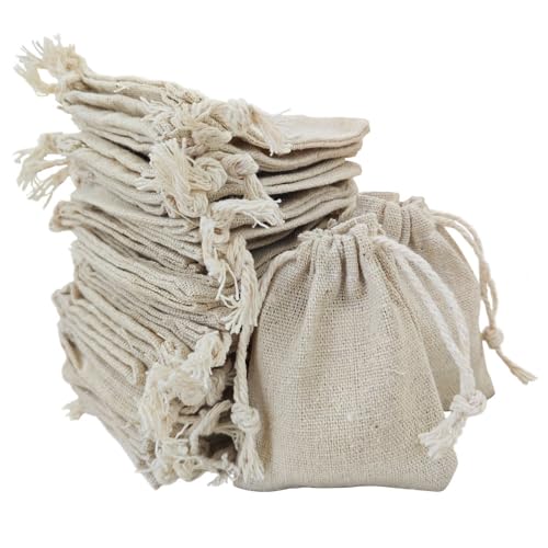 LATRAT 50 Stück kleine Stoffbeutel aus Baumwolle, Stoffbeutel, Jutebeutel, Kordelzug, Stoffbeutel, Schmuck, Geschenkbeutel, 7 x 9 cm LATRAT 50 Stück kleine Stoffbeutel aus Baumwolle, Stoffbeutel, Jutebeutel, Kordelzug, Stoffbeutel, Schmuck, Geschenkbeutel, 7 x 9 cm von LATRAT