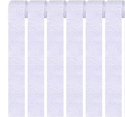 LATRAT 6 Stück Kreppbänder 4,5 cm x 25 m Handgemacht Krepppapier Bastelpapier Bastelkrepp für Hochzeit Partydeko(weiß) von LATRAT
