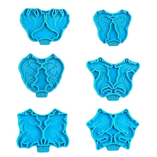 LAUDLY 6 Stück Drachenform, zusammengebaute Ohrringformen, Kristall, Epoxidharz, dekorative Anhänger, Schmuck, Harz-Form für LAUDLY 6 Stück Drachenform, zusammengebaute Ohrringformen, Kristall, Epoxidharz, dekorative Anhänger, Schmuck, Harz-Form für von LAUDLY