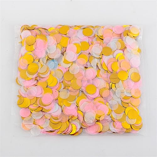 1 cm, 10 g/Beutel, Papier-Konfetti, gemischte Farben, für Hochzeit, Geburtstag, Party, Dekoration, rund, Seidenpapier für transparente Luftballons, Geburtstagsdekoration für Mädchen (wie Bild 03) von LAUOFSHA