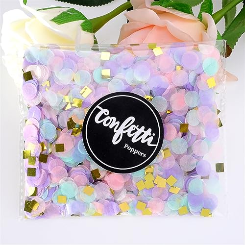 1 cm, 10 g/Beutel, Papier-Konfetti, gemischte Farben, für Hochzeit, Geburtstag, Party, Dekoration, rund, Seidenpapier für transparente Luftballons, Geburtstagsdekoration für Mädchen (wie Bild 05) von LAUOFSHA