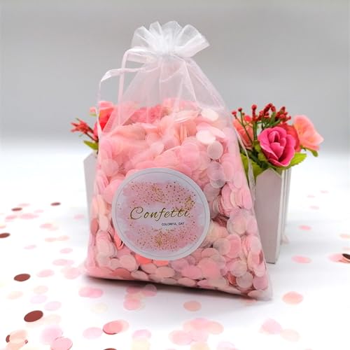 1 cm, 20 g/Beutel, magisches Gold-Papier-Konfetti, Hochzeit, Streuung, Mädchen, Babyparty, Einhorn, Party, Geburtstag, Dekoration für Mädchen (Baa1 Roségold) von LAUOFSHA
