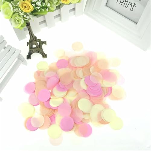 10 g pro Beutel, 2,5 cm, helle Farben, rund, Seidenpapier, Konfetti-Streusel für Ballon, Hochzeit, Geburtstag, Party, Tischdekoration, Geburtstagsdekoration für Mädchen (PT01) von LAUOFSHA