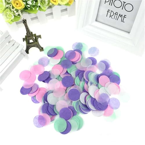 10 g pro Beutel, 2,5 cm, helle Farben, rund, Seidenpapier, Konfetti-Streusel für Ballon, Hochzeit, Geburtstag, Party, Tischdekoration, Geburtstagsdekoration für Mädchen (PT33) von LAUOFSHA
