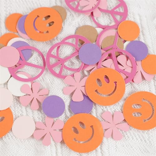 100 Stück lächelnde Blumen Papier Konfetti Hippie Groovy Bohemian Party Supplies Babyparty Werfen Kinder Geburtstag Gastgeschenke Tisch Streudeko Geburtstag Dekoration für Mädchen (2,35 mm Schaft) 100 Stück lächelnde Blumen Papier Konfetti Hippie Groovy Bohemian Party Supplies Babyparty Werfen Kinder Geburtstag Gastgeschenke Tisch Streudeko Geburtstag Dekoration für Mädchen (2,35 mm Schaft) von LAUOFSHA
