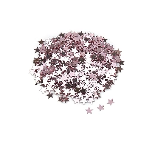 15 g/Beutel, 10 mm, Acryl, rotgoldenes Stern-Konfetti, bunt, 18 mm, ausgehöhlter Stern, Geburtstagsparty, Hochzeit, Dekorationen, Konfetti, Geburtstagsdekoration für Mädchen (Stern Roségold) von LAUOFSHA