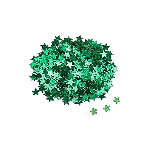 15 g/Beutel, 10 mm, Acryl, rotgoldenes Stern-Konfetti, bunt, 18 mm, ausgehöhlter Stern, Geburtstagsparty, Hochzeit, Dekorationen, Konfetti, Geburtstagsdekoration für Mädchen (Sterngrün) von LAUOFSHA