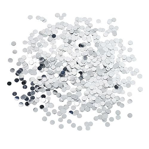 15 g/Beutel, 6 mm, runde Pailletten, Streusel, Roségold, Silber, Blau, Acryl, Tischstreuung, Hochzeitsdekoration, Sprühkonfetti, Basteln, Geburtstagsdekoration für Mädchen (Z04 Silber) von LAUOFSHA