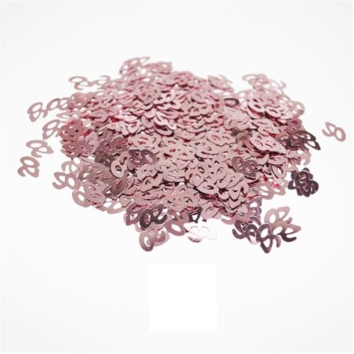 15 g/Beutel Rotgold-Konfetti, "Happy Birthday", Zahl 1, 16, 18, 20, Konfetti, Geburtstag, Party, Dekoration, Hochzeitstag, Geburtstag, Dekoration für Mädchen (20) von LAUOFSHA