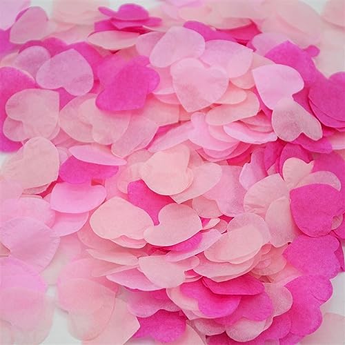 2,5 cm, 1000 Stück, Herzform, mehrfarbig, Papier-Konfetti-Ballonfüller, Tischdekoration, Verlobung, Event, Partyzubehör, Geburtstagsdekoration für Mädchen (M02) von LAUOFSHA