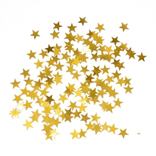 6 mm/10 mm bunte, helle goldene Sterne, Acryl-Konfetti, Hochzeit für Ballon, Neujahr, Hochzeit, Geburtstag, Party, Tischdekoration, Geburtstagsdekoration für Mädchen (SC02 Gold, 6 mm, 3000 Stück) von LAUOFSHA