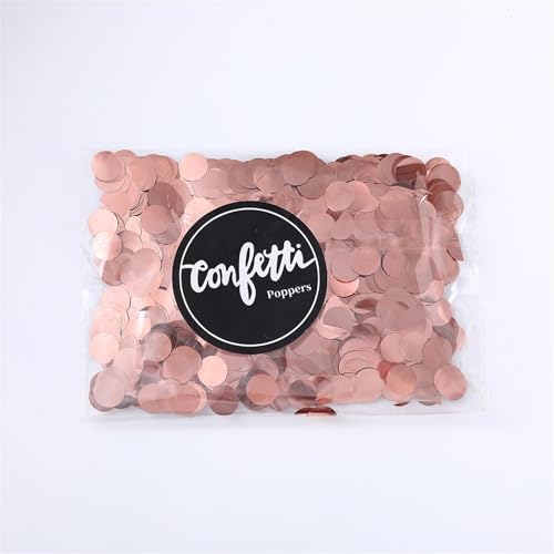 Buntes Kunststoff-Konfetti, 1 cm, 20 g/Beutel, romantische Hochzeitsdekoration, Gold/Silber, Ballon-Konfetti, Geburtstagsparty, Babyparty, DIY-Geburtstagsdekoration für Mädchen (Roségold) von LAUOFSHA