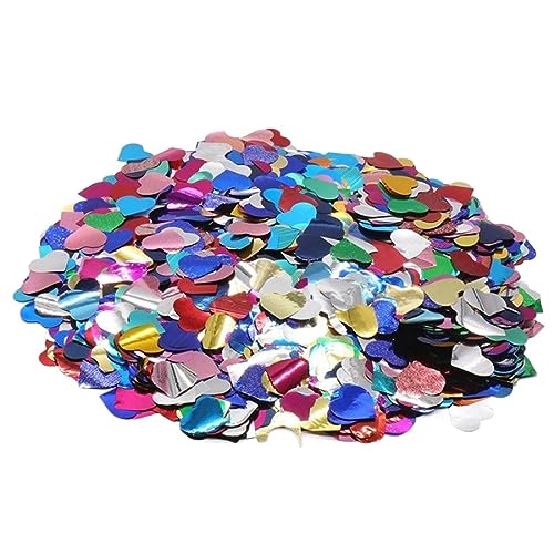 Buntes rundes Pailletten-Konfetti, Weihnachtsbaumblätter, Konfetti für Geburtstag, Weihnachten, Hochzeit, Neujahr, Party-Dekoration, Ornament, Geburtstagsdekoration für Mädchen (buntes Herz) von LAUOFSHA