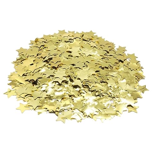 Buntes rundes Pailletten-Konfetti, Weihnachtsbaumblätter, Konfetti für Geburtstag, Weihnachten, Hochzeit, Neujahr, Party-Dekoration, Ornament, Geburtstagsdekoration für Mädchen (goldener Stern) von LAUOFSHA