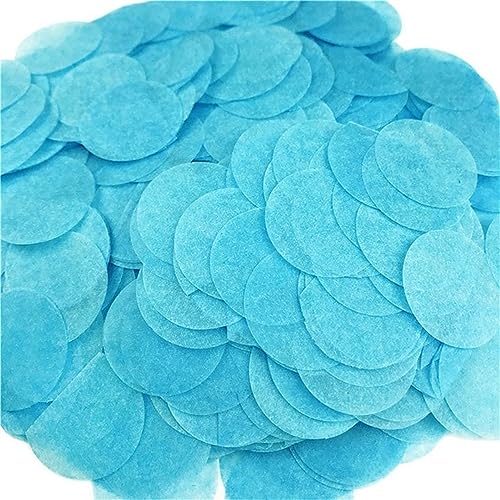 Konfetti, 2,5 cm, Rotgold, gemischt, rund, Seidenpapier, Ballon, Tischkonfetti, Hochzeit, Hochzeit, Jahrestag, Dekoration, Geburtstagsdekoration für Mädchen (Hellblau) von LAUOFSHA