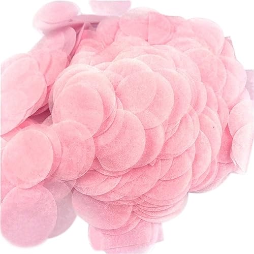 Konfetti, 2,5 cm, Rotgold, gemischt, rund, Seidenpapier, Ballon, Tischkonfetti, Hochzeit, Hochzeit, Jahrestag, Dekoration, Geburtstagsdekoration für Mädchen (Hellrosa) von LAUOFSHA