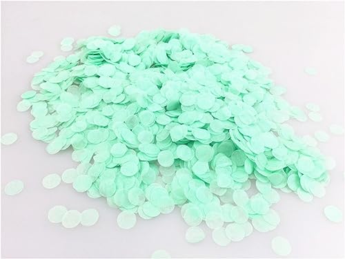 Mini-Konfetti-Kreise, 10 g/Beutel, 1 cm, rund, Seidenpapier, Kreise, Hochzeit, Babyparty, Geburtstag, Party, Tischdekoration, Geburtstagsdekoration für Mädchen (MC19 Mintgrün) von LAUOFSHA
