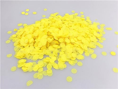 Mini-Konfetti-Kreise, 10 g/Beutel, 1 cm, rund, Seidenpapier, Kreise, Hochzeit, Babyparty, Geburtstag, Party, Tischdekoration, Geburtstagsdekoration für Mädchen (MC20, Hellgelb) von LAUOFSHA