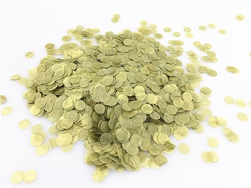 Mini-Konfetti-Kreise, 10 g/Beutel, 1 cm, rund, Seidenpapier, Kreise, Hochzeit, Babyparty, Geburtstag, Party, Tischdekoration, Geburtstagsdekoration für Mädchen (MC29 Gold) von LAUOFSHA
