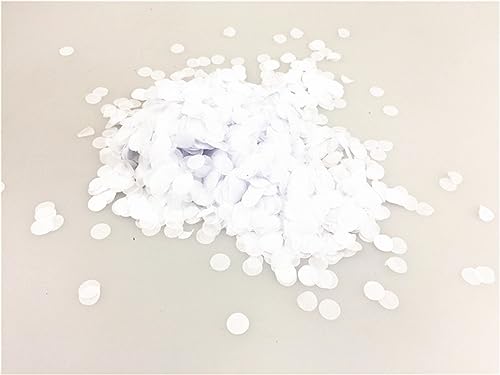 Mini-Konfetti-Kreise, 10 g/Beutel, 1 cm, rund, Seidenpapier, für Hochzeit, Babyparty, Geburtstag, Party, Tischdekoration, Geburtstagsdekoration für Mädchen (MC01 Weiß) von LAUOFSHA