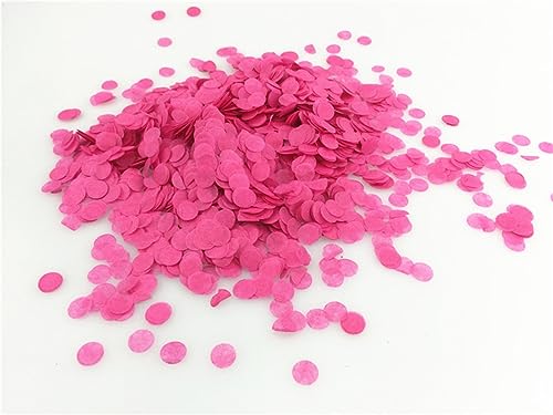 Mini-Konfetti-Kreise, 10 g/Beutel, 1 cm, rund, Seidenpapier, für Hochzeit, Babyparty, Geburtstag, Party, Tischdekoration, Geburtstagsdekoration für Mädchen (MC05, Fuchsia) von LAUOFSHA