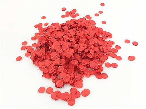 Mini-Konfetti-Kreise, 10 g/Beutel, 1 cm, rund, Seidenpapier, für Hochzeit, Babyparty, Geburtstag, Party, Tischdekoration, Geburtstagsdekoration für Mädchen (MC06, Rot) von LAUOFSHA
