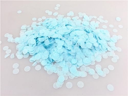 Mini-Konfetti-Kreise, 10 g/Beutel, 1 cm, rund, Seidenpapier, für Hochzeit, Babyparty, Geburtstag, Party, Tischdekoration, Geburtstagsdekoration für Mädchen (MC09, Hellblau) von LAUOFSHA