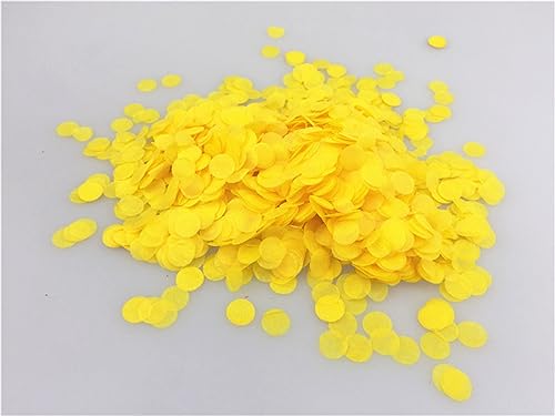 Mini-Konfetti-Kreise, 10 g/Beutel, 1 cm, rund, Seidenpapier, für Hochzeit, Babyparty, Geburtstag, Party, Tischdekoration, Geburtstagsdekoration für Mädchen (MC21, Gelb) von LAUOFSHA
