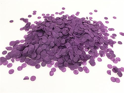 Mini-Konfetti-Kreise, 10 g/Beutel, 1 cm, rund, Seidenpapier, für Hochzeit, Babyparty, Geburtstag, Party, Tischdekoration, Geburtstagsdekoration für Mädchen (MC23, Violett) von LAUOFSHA