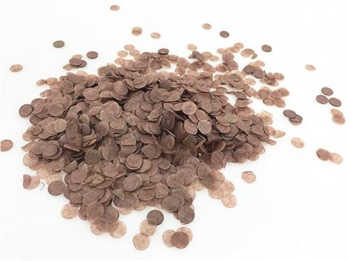 Mini-Konfetti-Kreise, 10 g/Beutel, 1 cm, rund, Seidenpapier, für Hochzeit, Babyparty, Geburtstag, Party, Tischdekoration, Geburtstagsdekoration für Mädchen (MC26, Braun) von LAUOFSHA