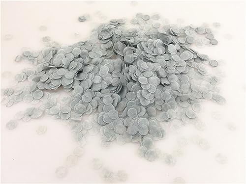 Mini-Konfetti-Kreise, 10 g/Beutel, 1 cm, rund, Seidenpapier, für Hochzeit, Babyparty, Geburtstag, Party, Tischdekoration, Geburtstagsdekoration für Mädchen (MC27, Grau) von LAUOFSHA