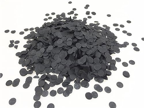 Mini-Konfetti-Kreise, 10 g/Beutel, 1 cm, rund, Seidenpapier, für Hochzeit, Babyparty, Geburtstag, Party, Tischdekoration, Geburtstagsdekoration für Mädchen (MC28 Schwarz) von LAUOFSHA