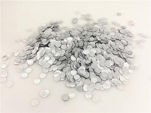 Mini-Konfetti-Kreise, 10 g/Beutel, 1 cm, rund, Seidenpapier, für Hochzeit, Babyparty, Geburtstag, Party, Tischdekoration, Geburtstagsdekoration für Mädchen (MC30, Silber) von LAUOFSHA