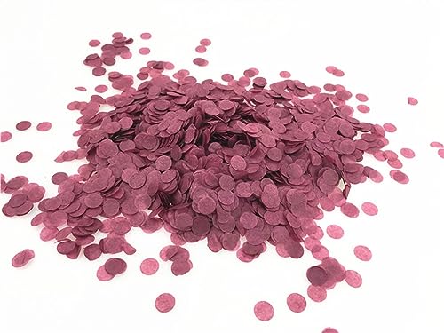Mini-Konfetti-Kreise aus Seidenpapier, 10 g/Beutel, 1 cm, für Hochzeit, Babyparty, Geburtstag, Party, Tischdekoration, Geburtstagsdekoration für Mädchen (MC07, Burgunderrot) von LAUOFSHA