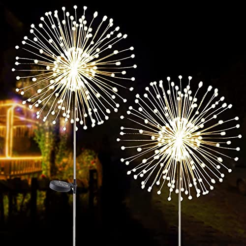 2 PCS Solar Feuerwerk Licht, Outdoor Solar Garten Dekorative Lichter 120 LED Angetrieben 40 Kupferdrähte Schnur DIY Landschaftslicht für Gehweg Wege Hinterhof Weihnachtsdekoration Partys (Warmweiß) 2 PCS Solar Feuerwerk Licht, Outdoor Solar Garten Dekorative Lichter 120 LED Angetrieben 40 Kupferdrähte Schnur DIY Landschaftslicht für Gehweg Wege Hinterhof Weihnachtsdekoration Partys (Warmweiß) von LAVAED