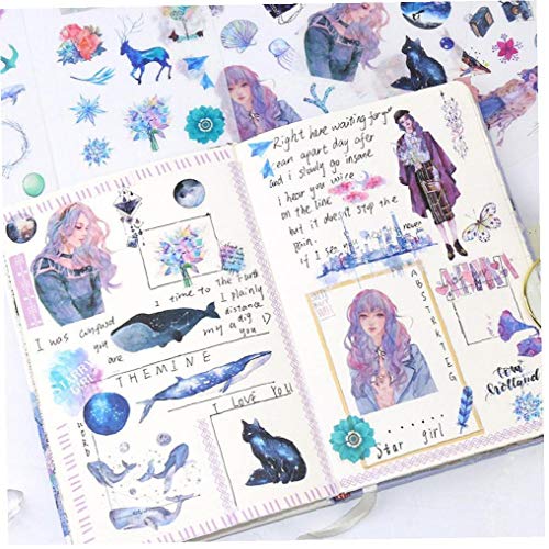 Mohamm Whale Journal Tagebuch Japanese Small Diy Reise Papier Nette Aufkleber Scrapbooking Flakes Briefpapier von LAVALINK