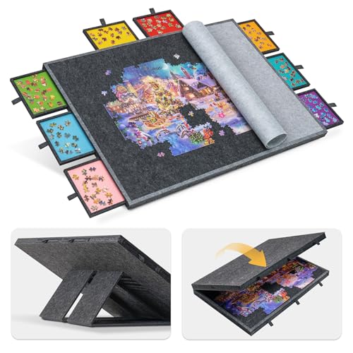 Lavievert 2000 Stück Puzzle Board mit 8 Schubladen & Abdeckung, Faltbare Puzzle Tisch mit 4 Neigungswinkel, tragbare leichte Tisch mit Lagerung & Built-in Staffelei/Stand für Erwachsene Lavievert 2000 Stück Puzzle Board mit 8 Schubladen & Abdeckung, Faltbare Puzzle Tisch mit 4 Neigungswinkel, tragbare leichte Tisch mit Lagerung & Built-in Staffelei/Stand für Erwachsene von LAVIEVERT