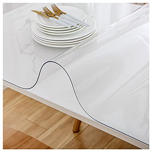 LAVOUP Tischschutz transparent 2 mm PVC abwischbar wasserdicht für Zuhause, Küche 80 x 150 cm, transparent von LAVOUP