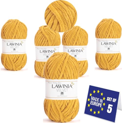 LAWINIA VELVET Premium Weiche Dicke Wolle Zum Häkeln, Chenille Wolle 5x100g-65m FUSSELT NICHT Flauschige Wolle, Samtwolle, Plüschwolle, Kuschelwolle Zum Häkeln Chenille Garn, Bulky Yarn Hobbii Wolle LAWINIA VELVET Premium Weiche Dicke Wolle Zum Häkeln, Chenille Wolle 5x100g-65m FUSSELT NICHT Flauschige Wolle, Samtwolle, Plüschwolle, Kuschelwolle Zum Häkeln Chenille Garn, Bulky Yarn Hobbii Wolle von LAWINIA