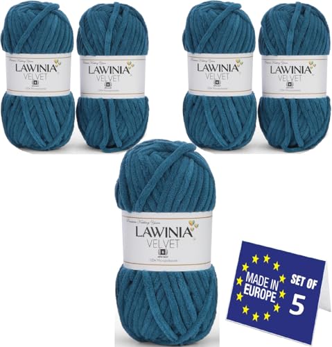 LAWINIA VELVET Premium Weiche Dicke Wolle Zum Häkeln, Chenille Wolle 5x100g-65m FUSSELT NICHT Flauschige Wolle, Samtwolle, Plüschwolle, Kuschelwolle Zum Häkeln Chenille Garn, Bulky Yarn Hobbii Wolle LAWINIA VELVET Premium Weiche Dicke Wolle Zum Häkeln, Chenille Wolle 5x100g-65m FUSSELT NICHT Flauschige Wolle, Samtwolle, Plüschwolle, Kuschelwolle Zum Häkeln Chenille Garn, Bulky Yarn Hobbii Wolle von LAWINIA