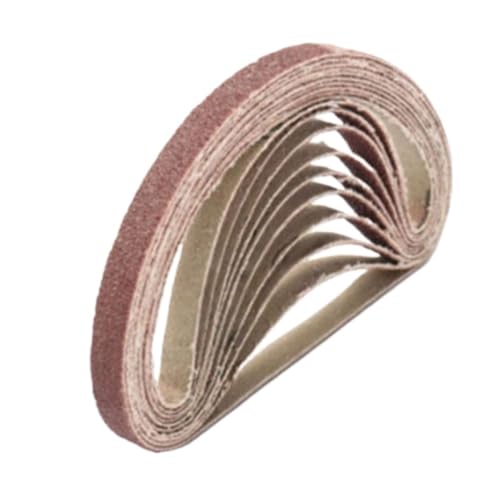 50 Stück Aluminiumoxid-Schleifband, rot, 10 mm x 330 mm, Schleifpapier, Schleifband for Elektrowerkzeuge(60) von LAXALO
