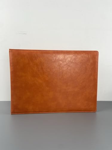 Business Check Ordner mit 3 Ringen für Schreibtischbücher, passend für 3 und 9 Löcher, kariertes Kunstleder (29,8 x 22,9 cm), Orange von LAXAMOTEL