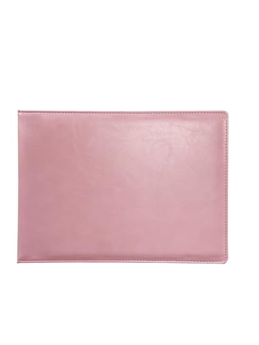Business Check Ordner mit 3 Ringen für Schreibtischbücher, passend für 3 und 9 Löcher, kariertes Kunstleder (29,8 x 22,9 cm), Rosa von LAXAMOTEL