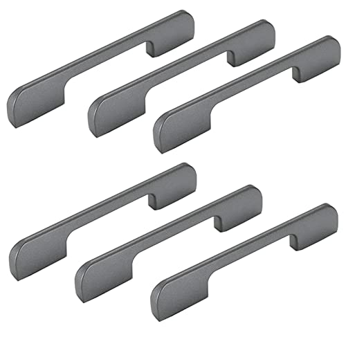 6 Stück Küchenschrank-Türgriffe, Aluminiumlegierung, Schubladengriffe, Möbelgriffe, grau, Schrankgriffe, Küchenschrankgriffe, Schubladengriffe (Lochmitten: 256 mm), graues Loch (Color : Grey, Size : von LAXTO