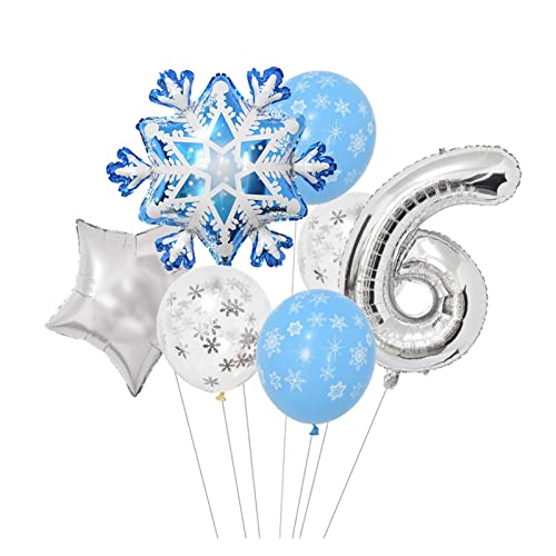 Party Baby Luftballons, Party Luftballons Set 1 Set Schneeflocke Anzahl Folienballons Konfetti Latex Ballon Winter Kindergeburtstag Party Dekoration Lieferungen (Color : 7pcs set6) (Color : 7pcs Set6 von LAXTO